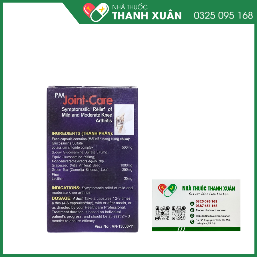 PM Joint - Care giảm các triệu chứng viêm khớp gối nhẹ và trung bình